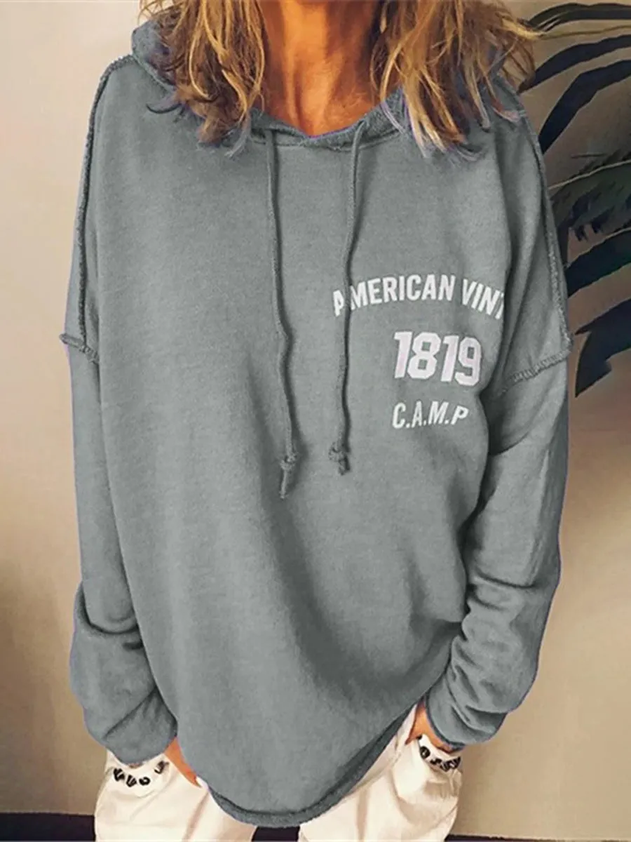 Long Sleeves Letter Printed Casual Sweatshirts