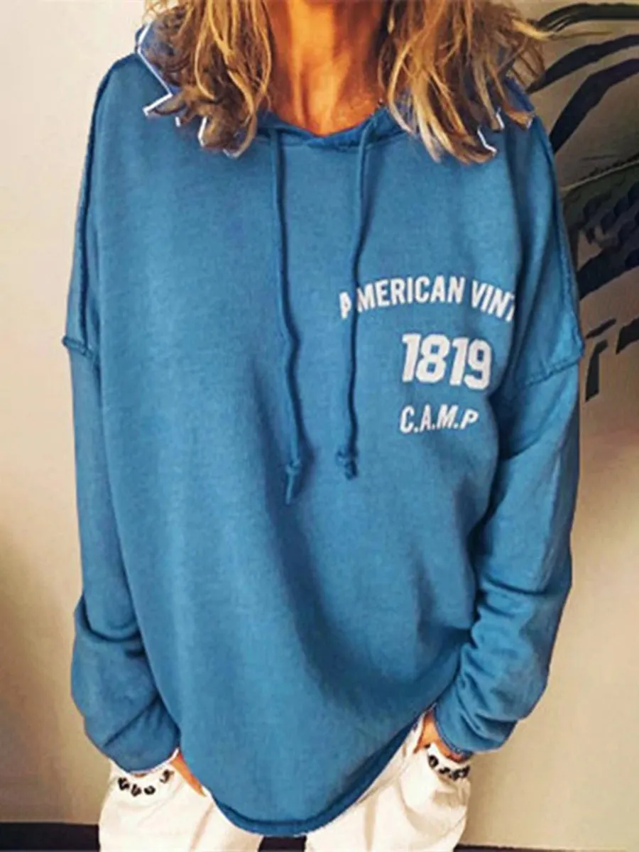 Long Sleeves Letter Printed Casual Sweatshirts