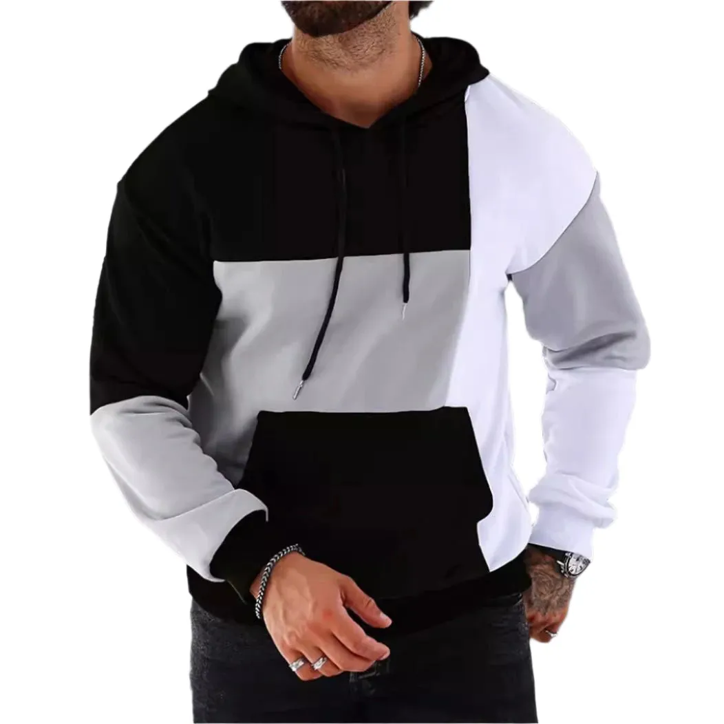 Men's 3D Hoodie Sweater With Color Matching Pattern