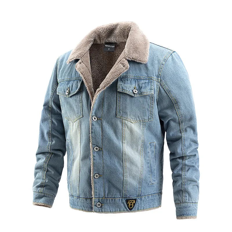 Men's Denim Jacket Winter Fleece Warm Jacket