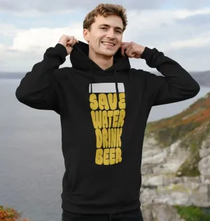 Men's Save Water Drink Beer Organic Pullover Hoodie