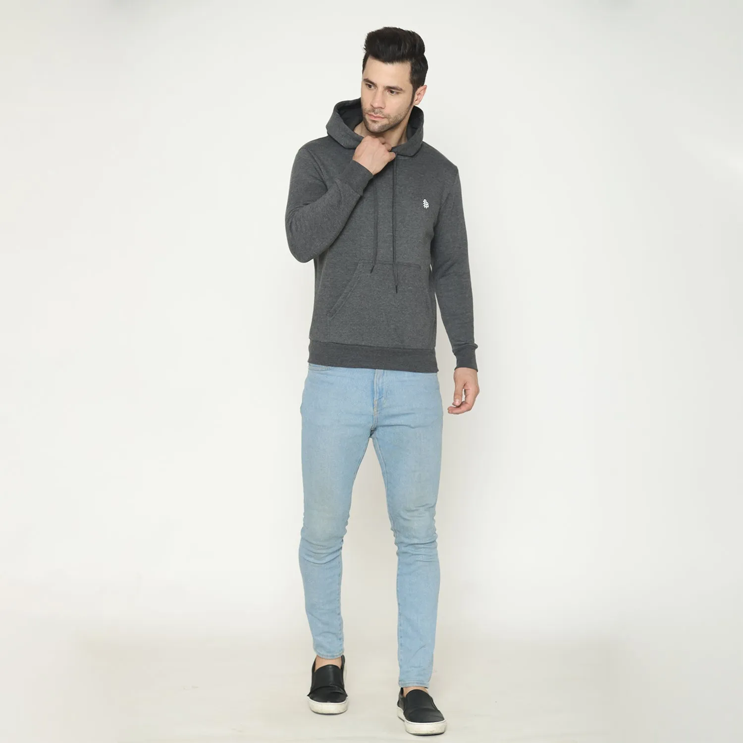 Men's Solid Hoodie Sweatshirt -  Anthara Mill