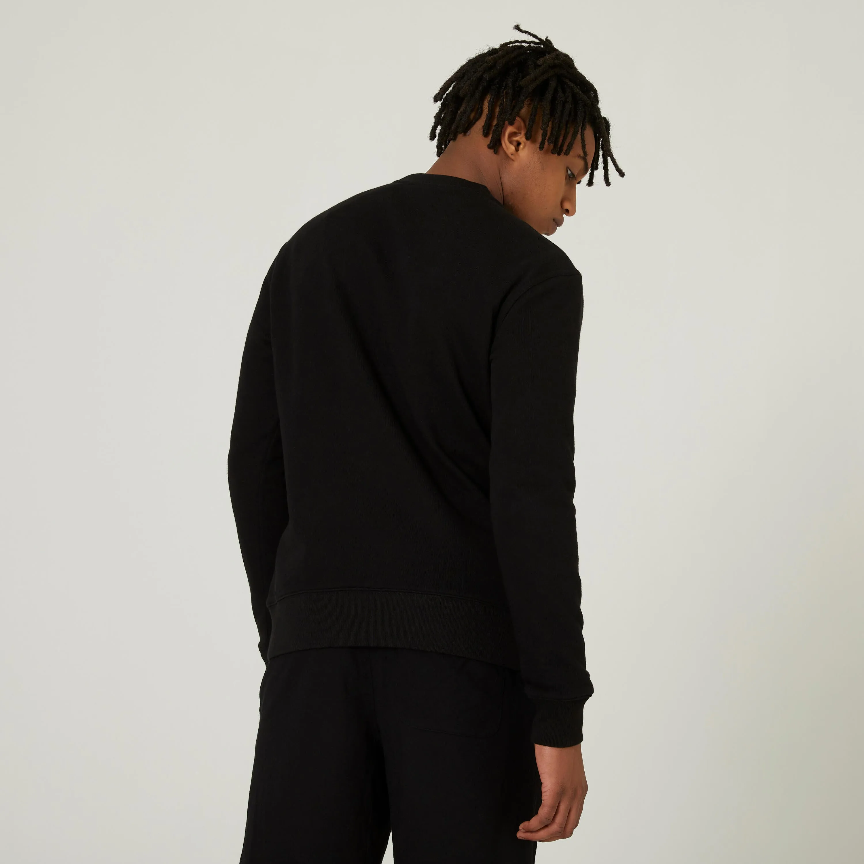 Men's sweatshirt - Essentials Crew 500 black DOMYOS, black