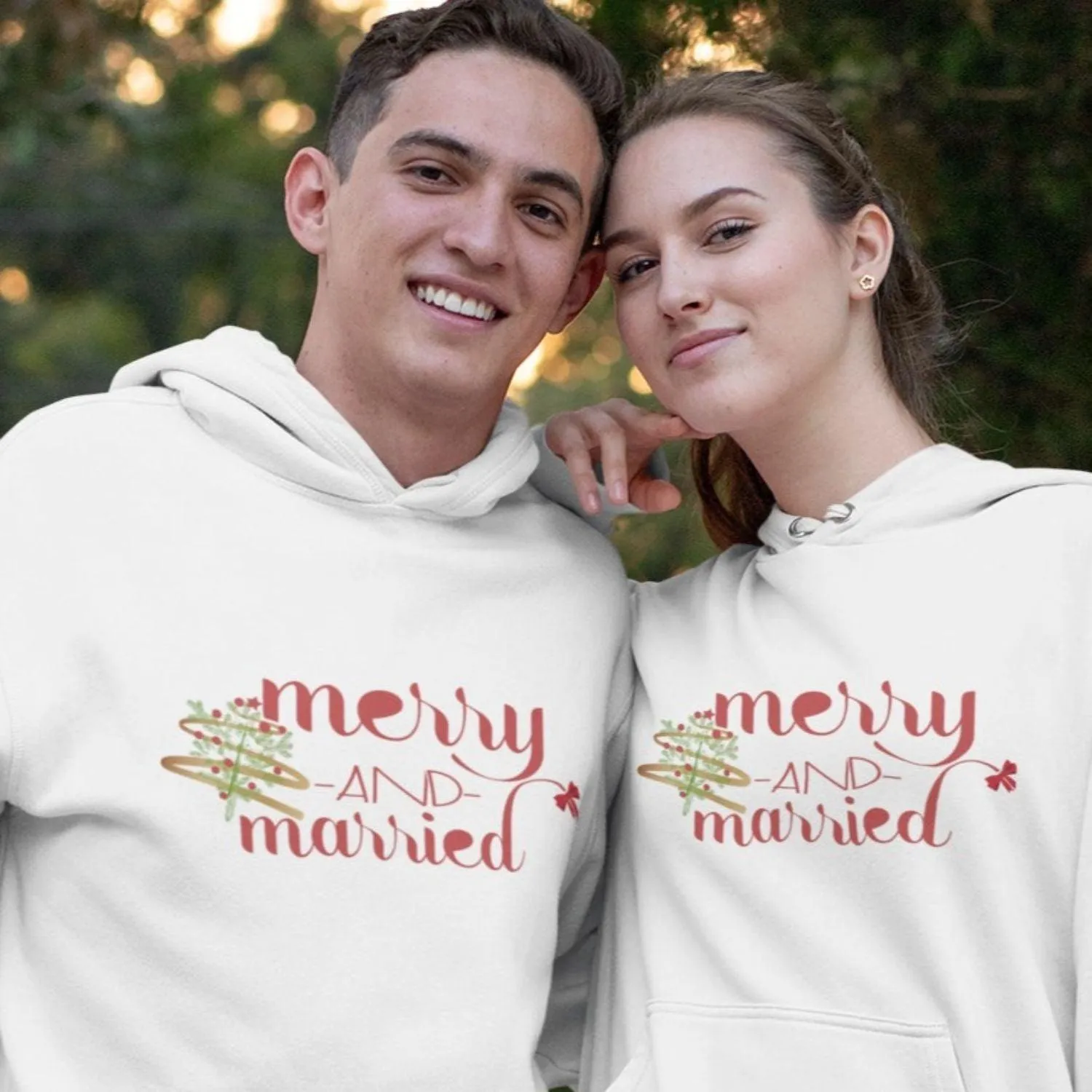 Merry & Married Matching Set: Personalized Couples Xmas Outfit, Hilarious Newlywed Holiday Gift