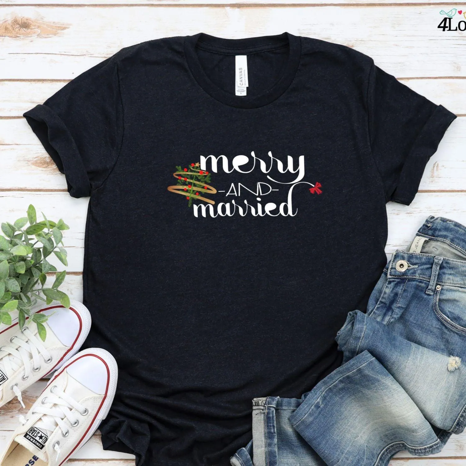 Merry & Married Matching Set: Personalized Couples Xmas Outfit, Hilarious Newlywed Holiday Gift