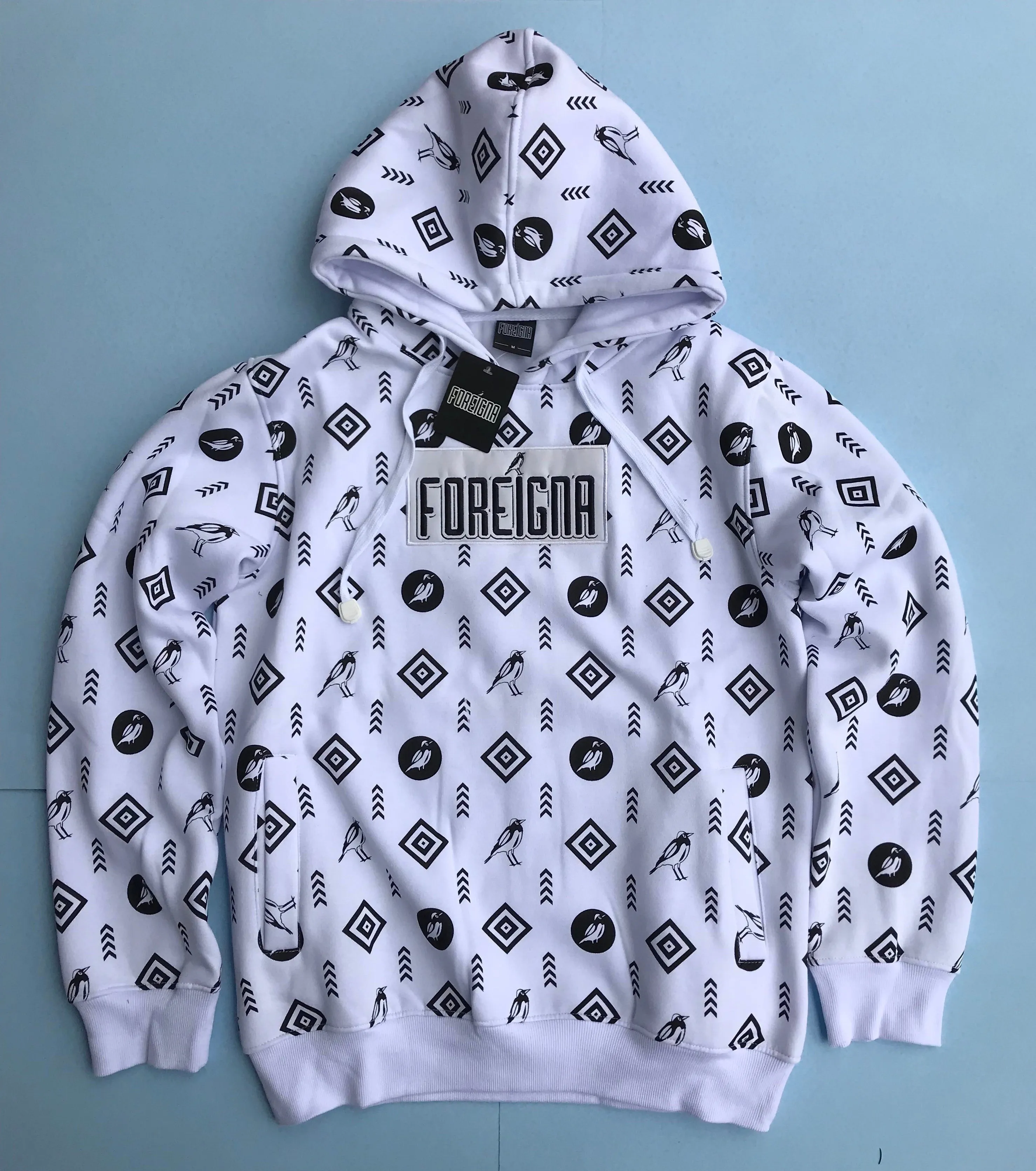 Monogram Pullover Hoodies- White