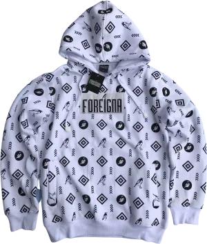 Monogram Pullover Hoodies- White