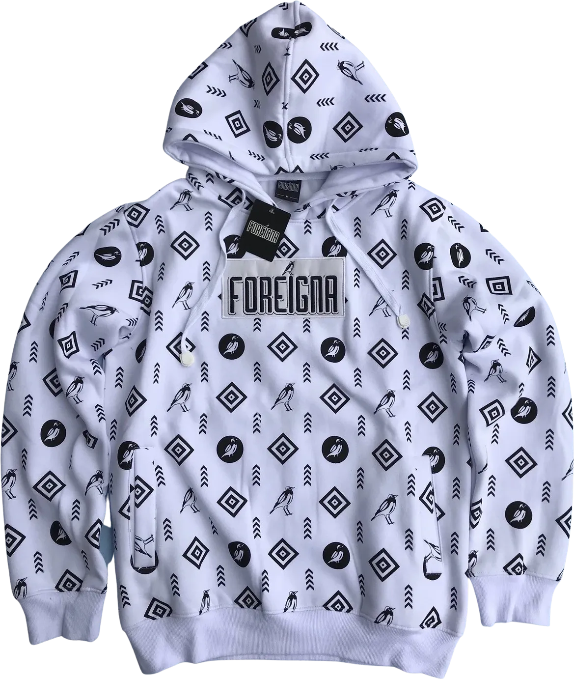 Monogram Pullover Hoodies- White