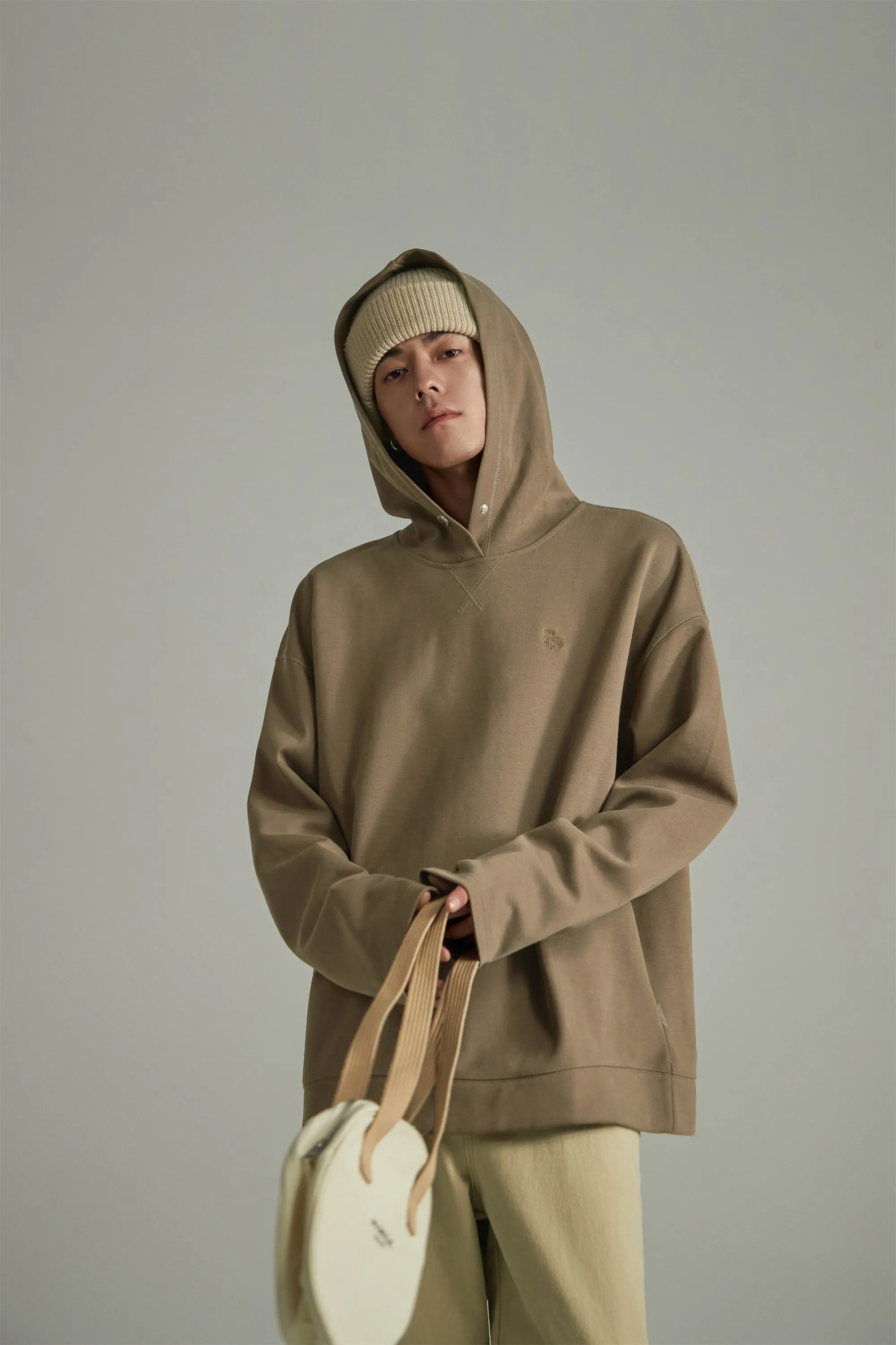 Neutral Long Sleeve Loose Fit Hoodie