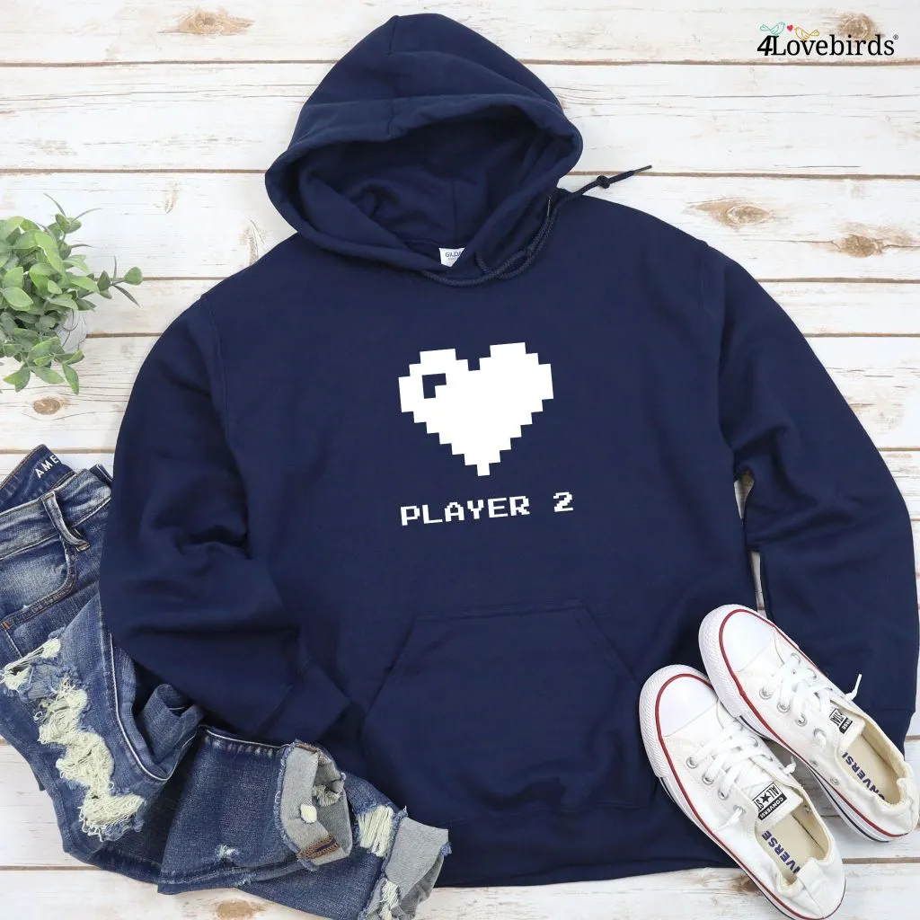 Player 1 / 2 Full Heart Model Matching Outfits for Gaming Lovers, Perfect Valentine's Gift for Couples