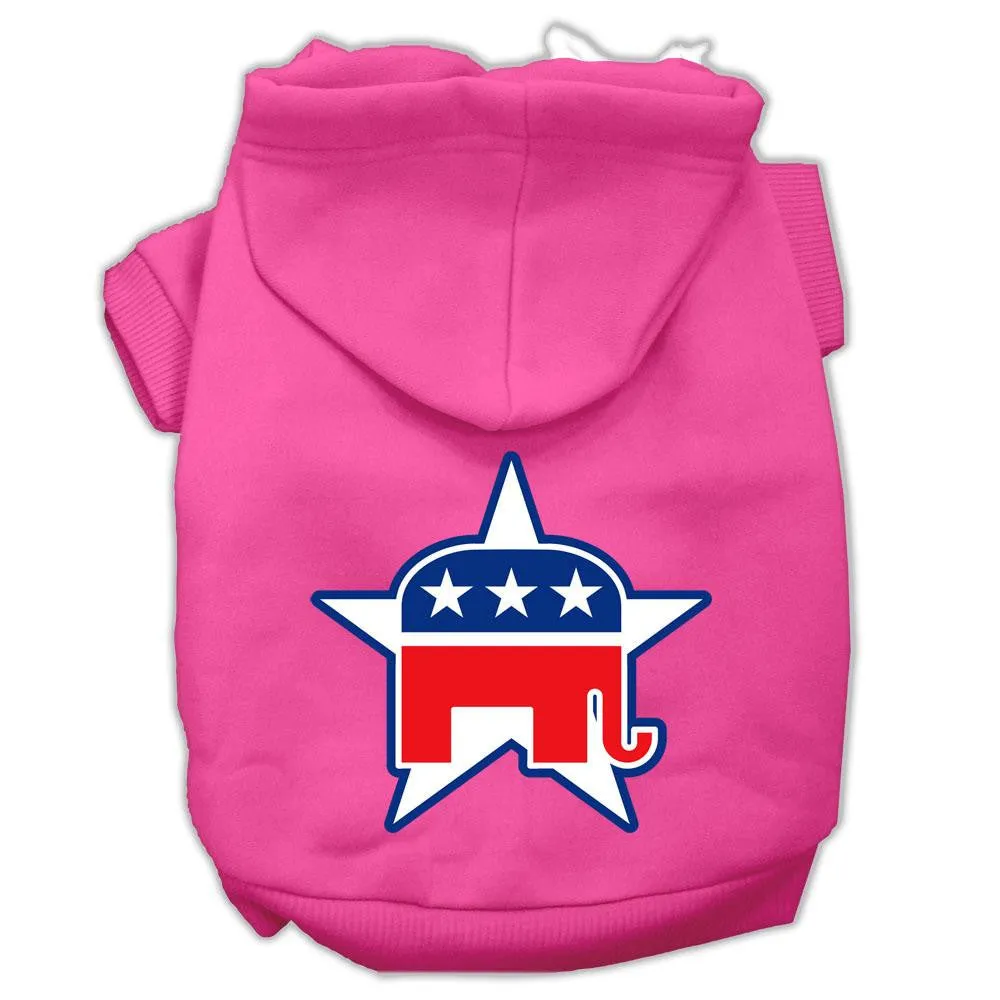 Republican Screen Print Pet Hoodies Bright Pink Size XL (16)