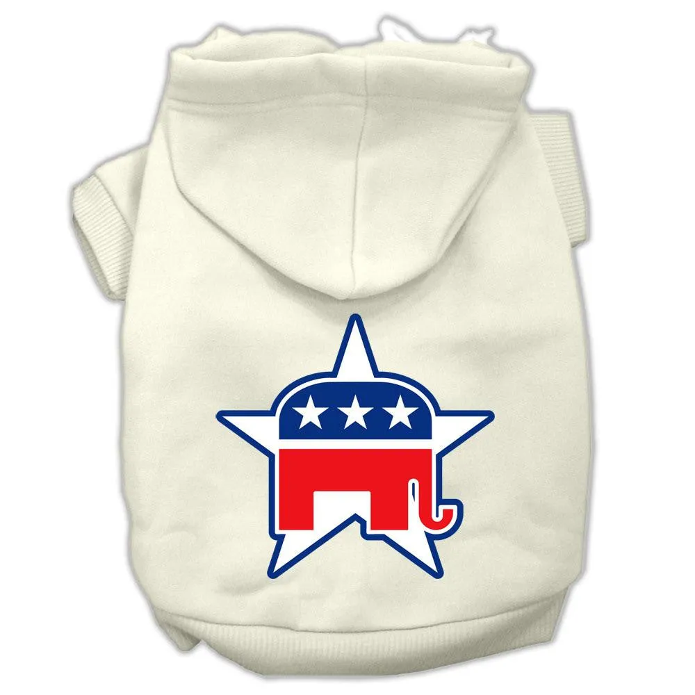 Republican Screen Print Pet Hoodies Cream Size Lg (14)