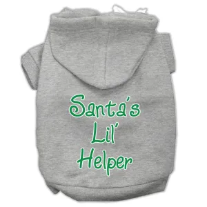 Santa's Lil' Helper Screen Print Pet Hoodies Grey Size Sm (10)