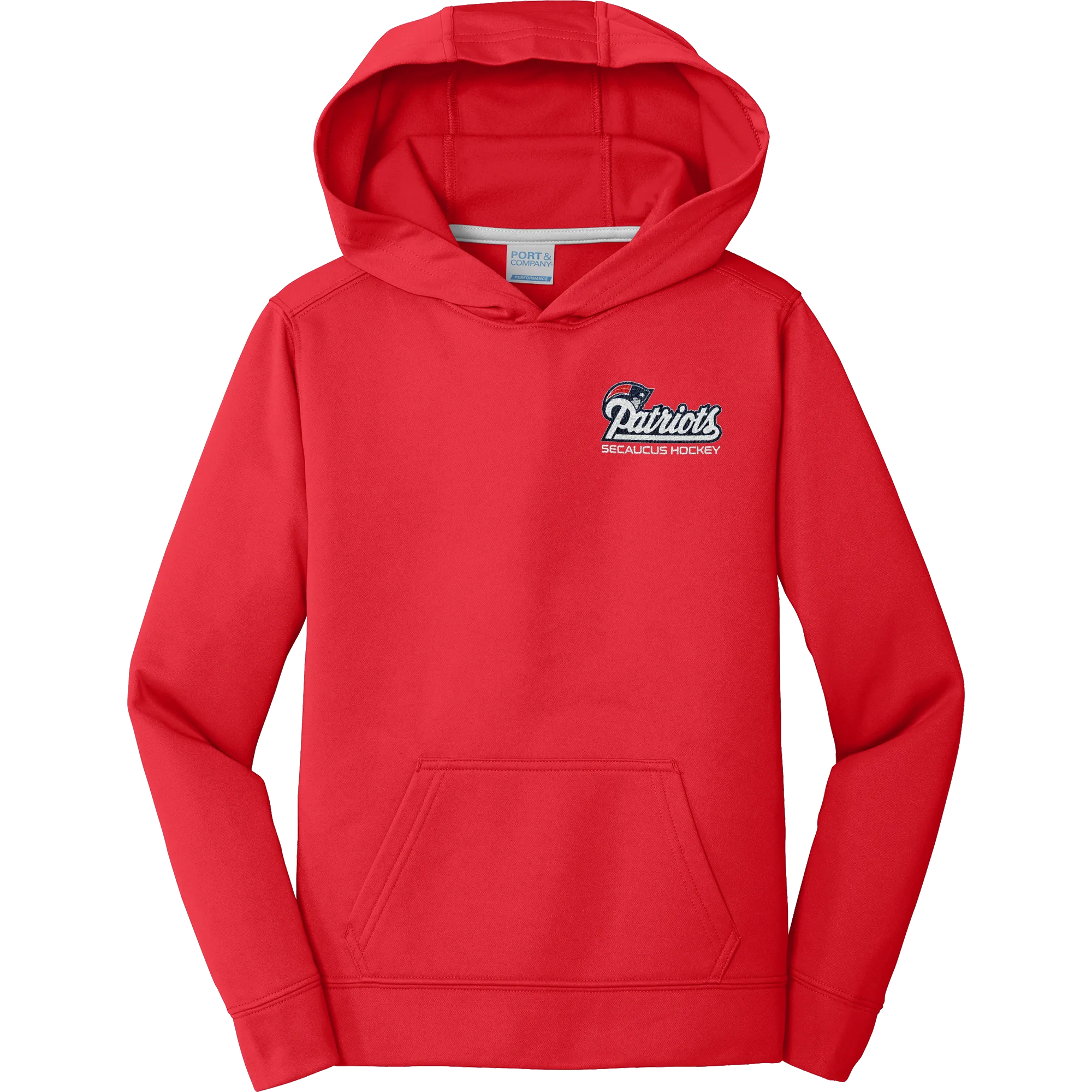 Secaucus Patriots Youth Performance Fleece Pullover Hooded Sweatshirt