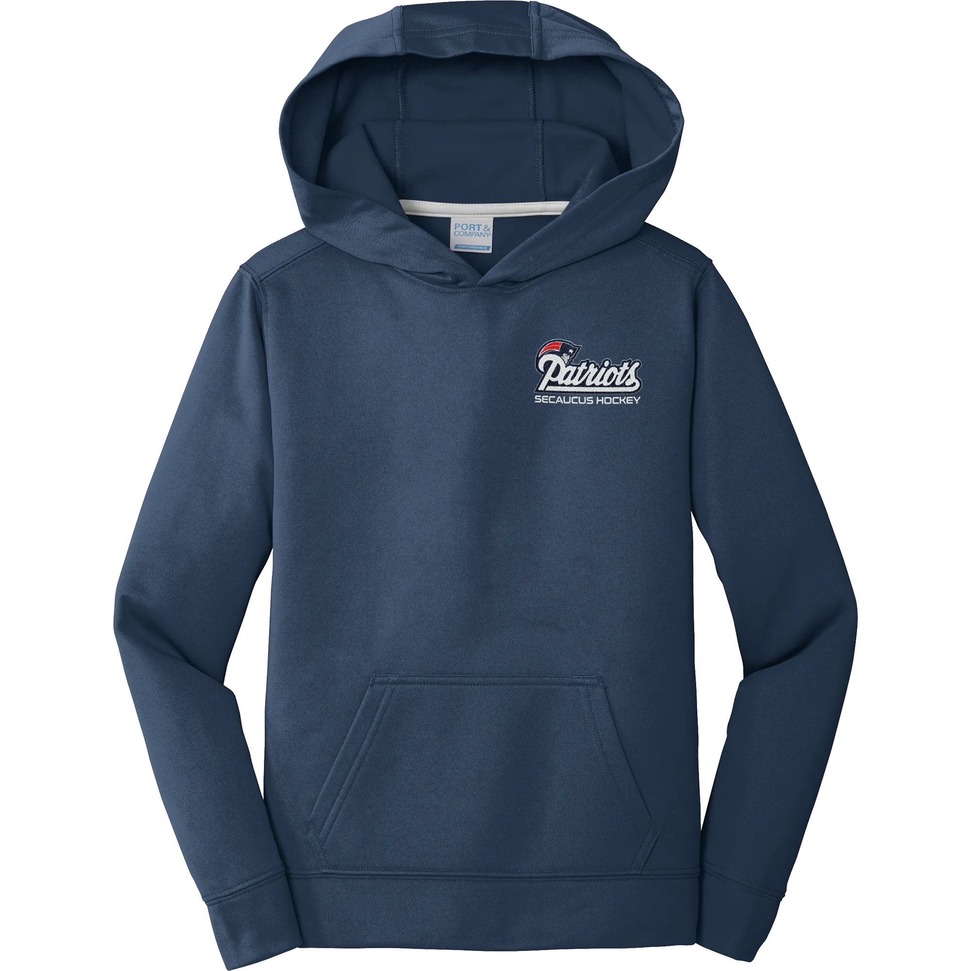 Secaucus Patriots Youth Performance Fleece Pullover Hooded Sweatshirt