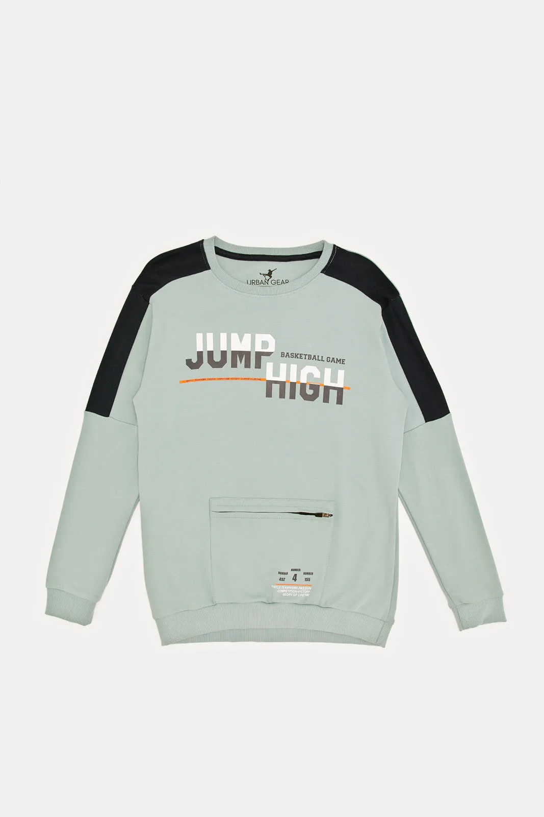 Senior Boys Mint Printed Sweatshirt