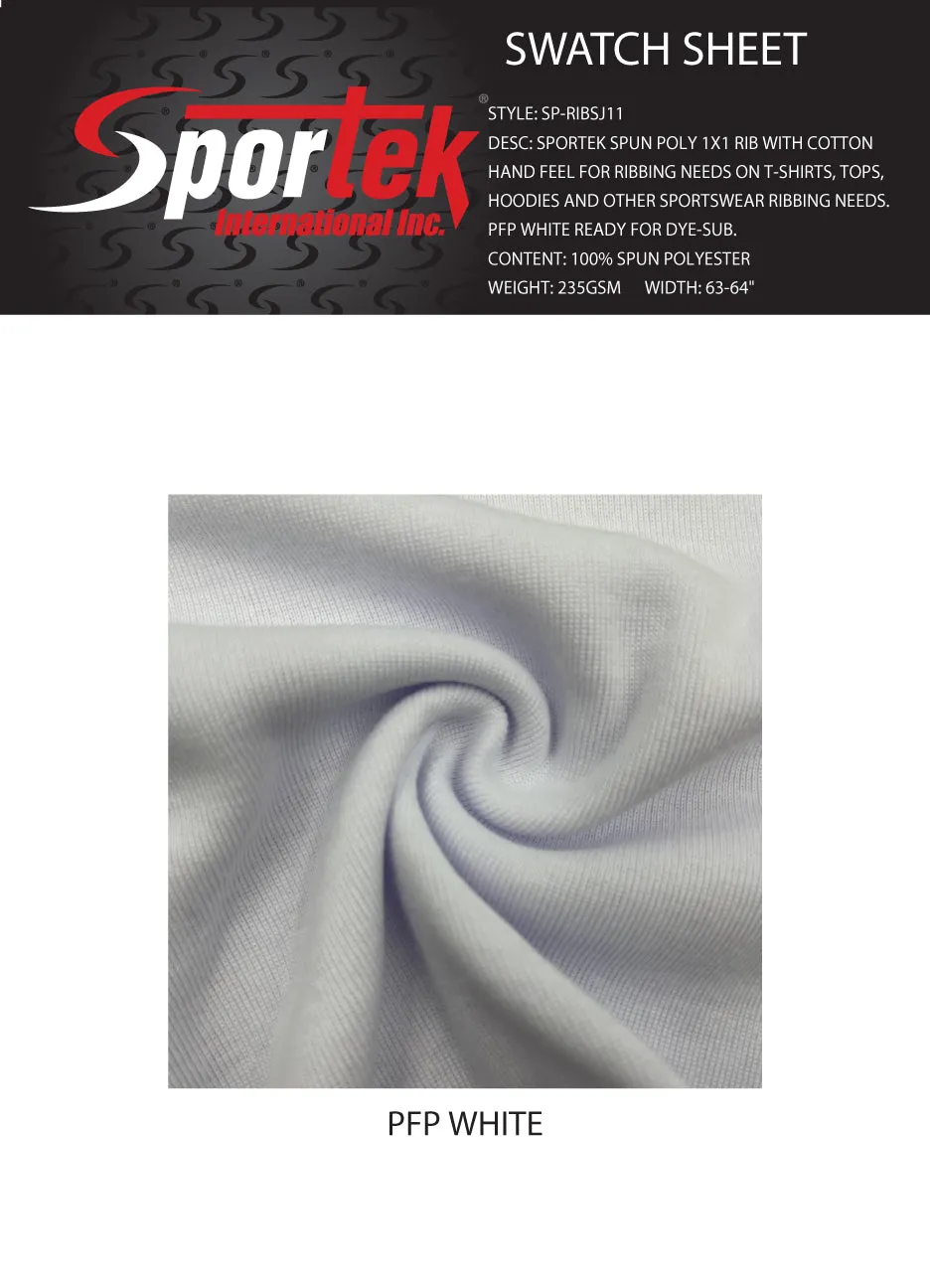 SP-RIBSJ11 Sportek Spun Poly 1x1 Rib with Cotton Hand Feel