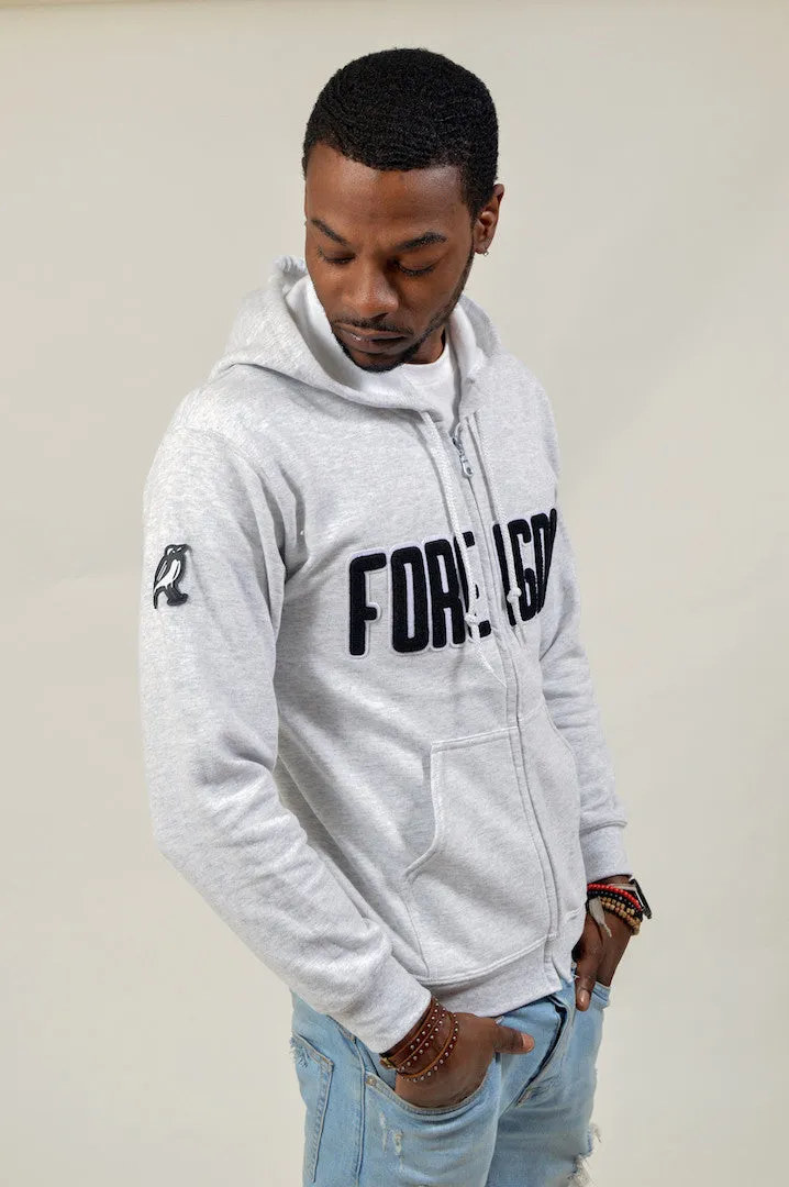 Streetwear Zipper Graphic Hoodies - Ash