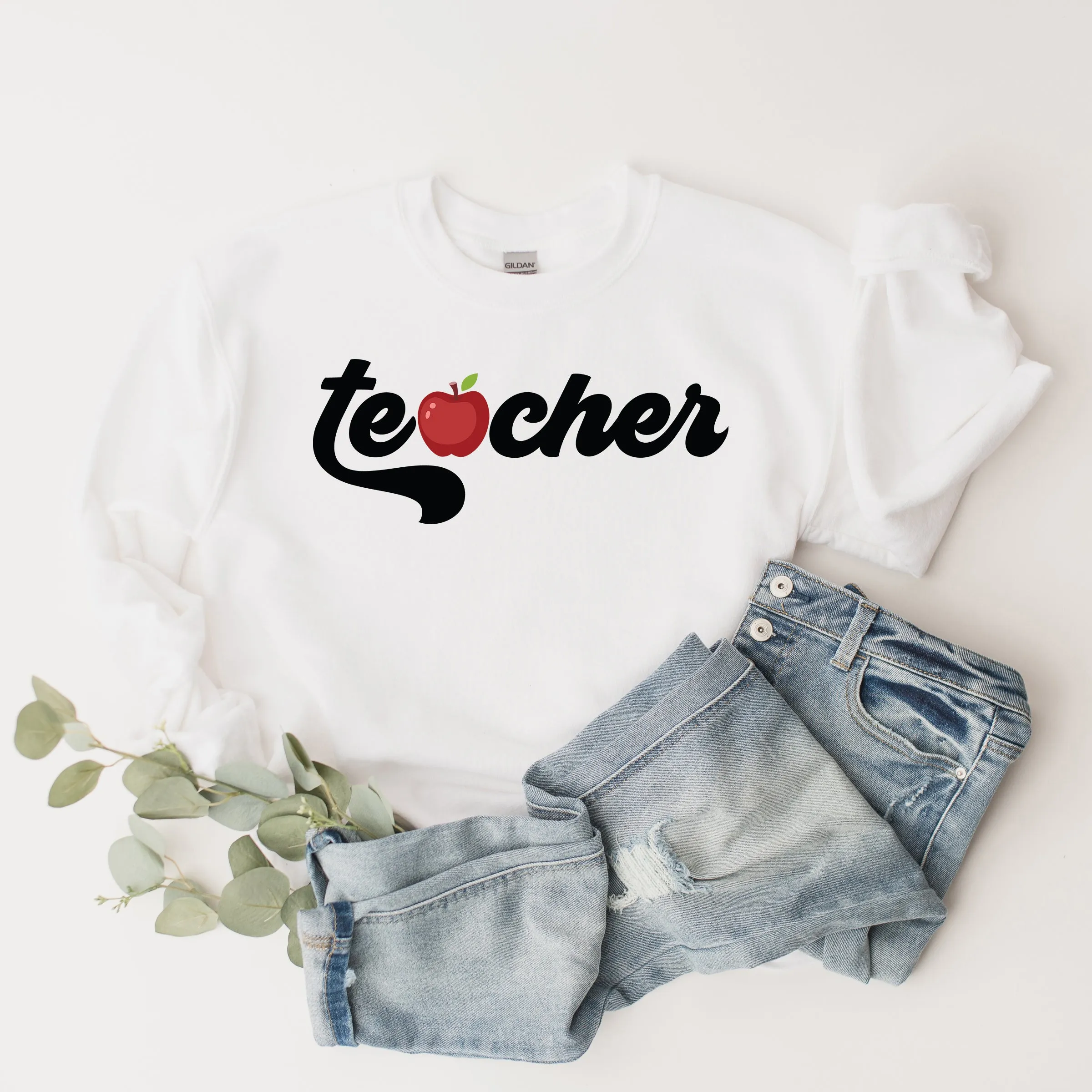 Teacher Bold Apple | Sweatshirt