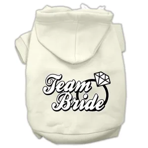 Team Bride Screen Print Pet Hoodies Cream Size Med (12)