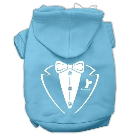 Tuxedo Screen Print Pet Hoodies Baby Blue Size Med (12)