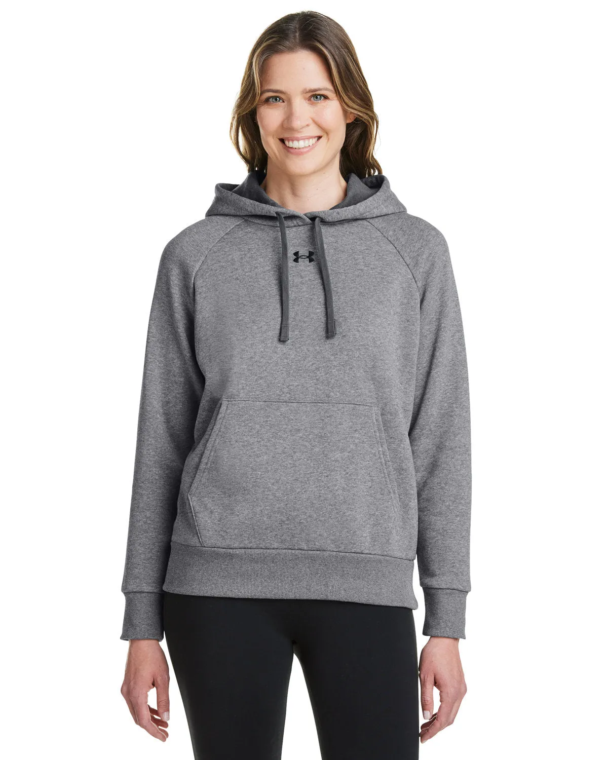 Under Armour Ladies Rival Fleece Hooded Custom Sweatshirts, Grey Light