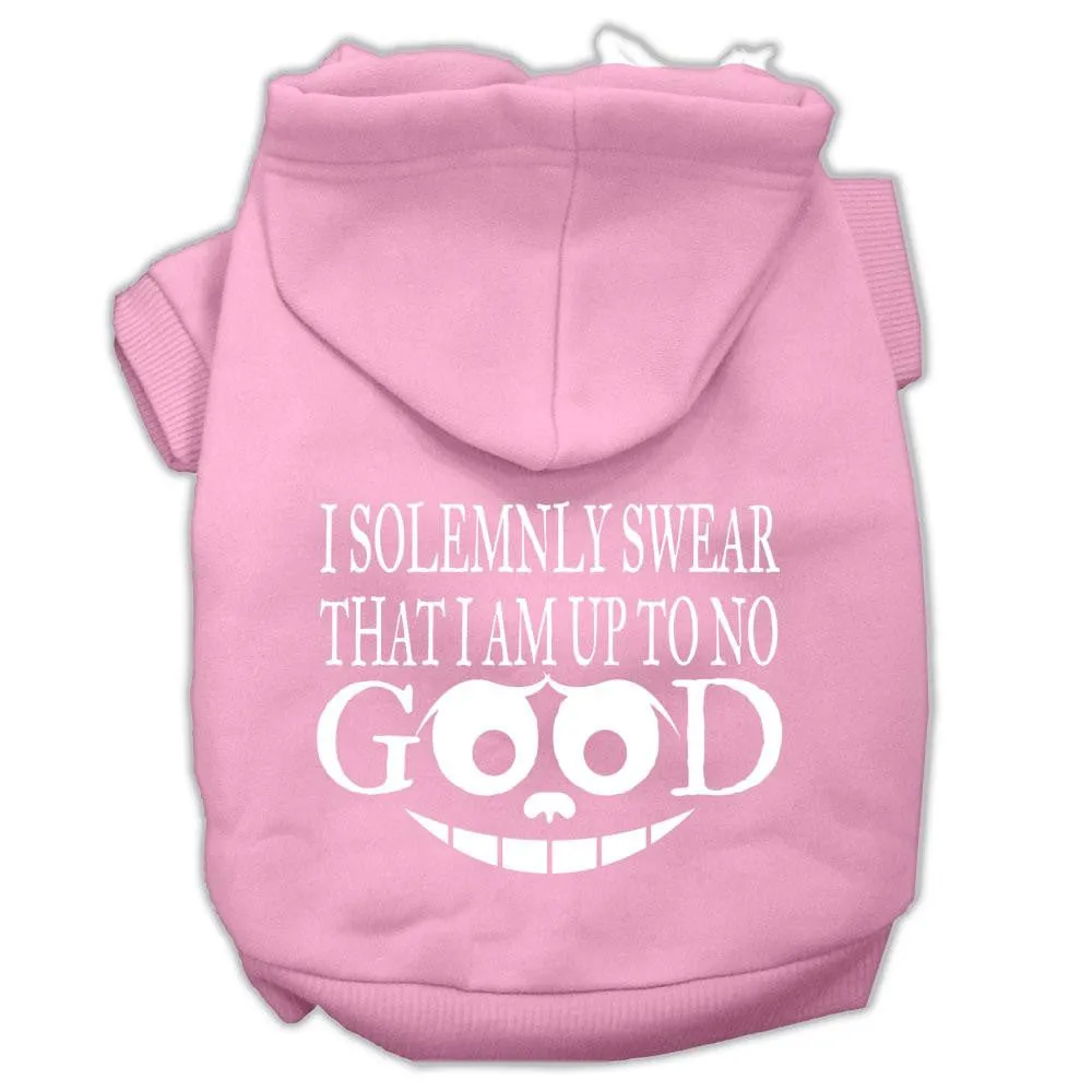 Up To No Good Screen Print Pet Hoodies Light Pink Size Sm (10)