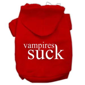 Vampires Suck Screen Print Pet Hoodies Red Size XXXL(20)