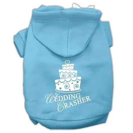 Wedding Crasher Screen Print Pet Hoodies Baby Blue Size Xs (8)