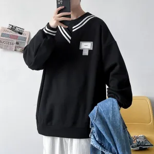 xiangtuibao Couples Round Neck Sweatshirts Spring Autumn Men's Fashion Personality Harajuku Pullovers Versatile Bottoming Shirts Lounge Wear